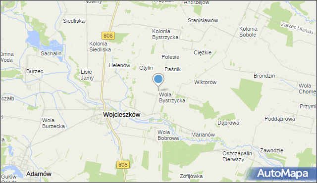 mapa Wola Bystrzycka, Wola Bystrzycka na mapie Targeo